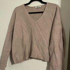 Madewell V-Neck Ribbed Sweater - Light Pink